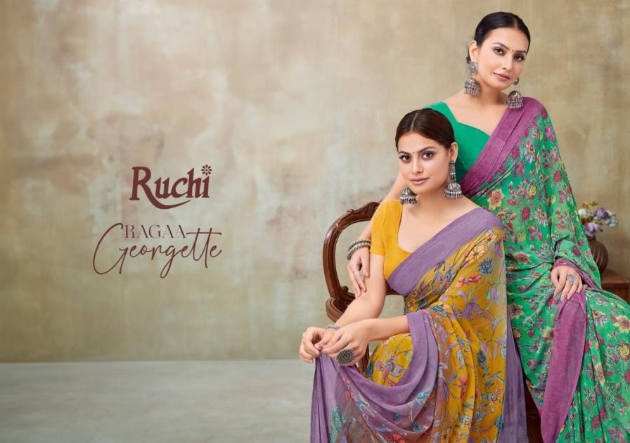 ruchi ragaa georgette vol 21 series 50301a to 50303d georgette pretty look sarees in wholesale surat