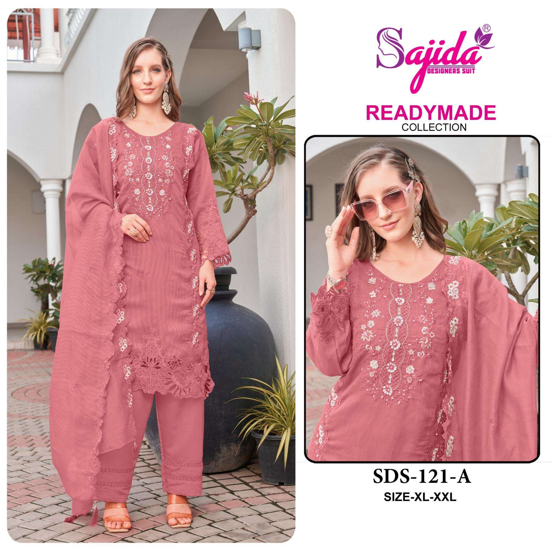 sajida designer 121 A to D viscose organza hit design pakistani suit in wholesale surat