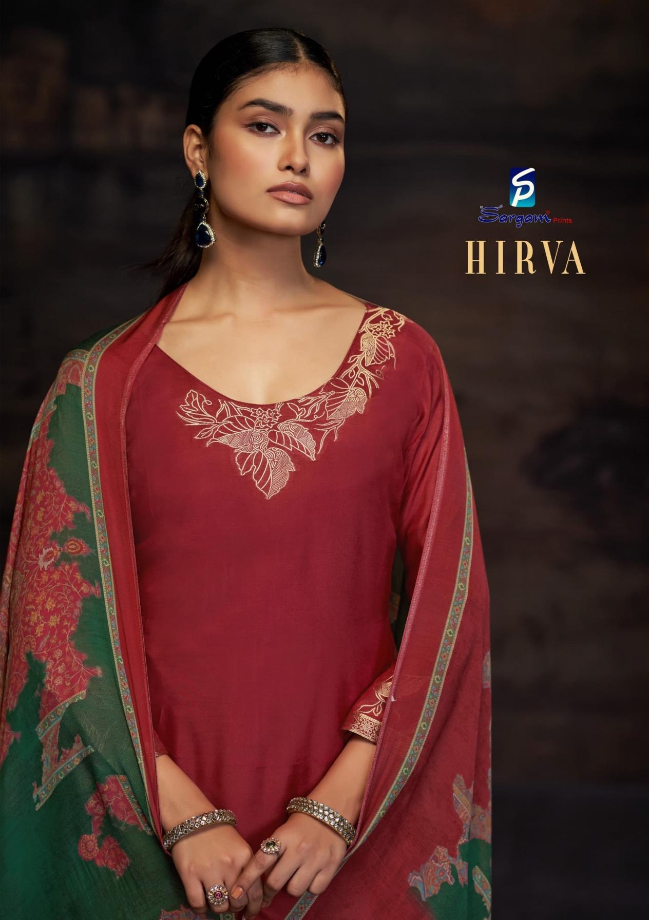 sargam prints hirva series 2637 A to D bemberg muslin jacquard solid salwar kameez in wholesale surat
