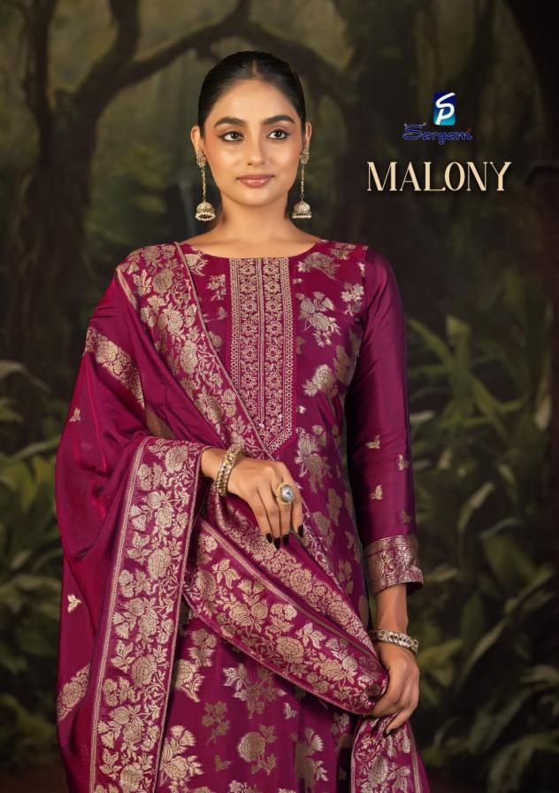 sargam prints malony series 2718 A to 2718 D banglory silk jacquard womens salwar kameez in wholesale surat