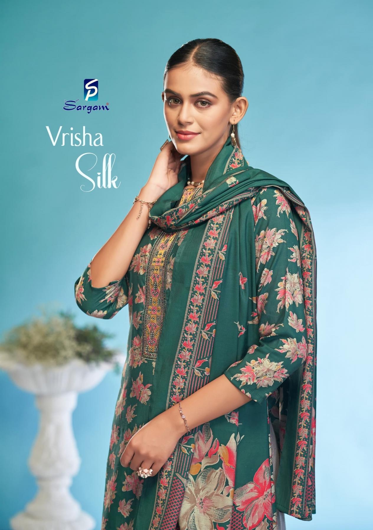 sargam prints vrisha 2694 A to D silk viscose modal muslin daily wear suit in wholesale surat