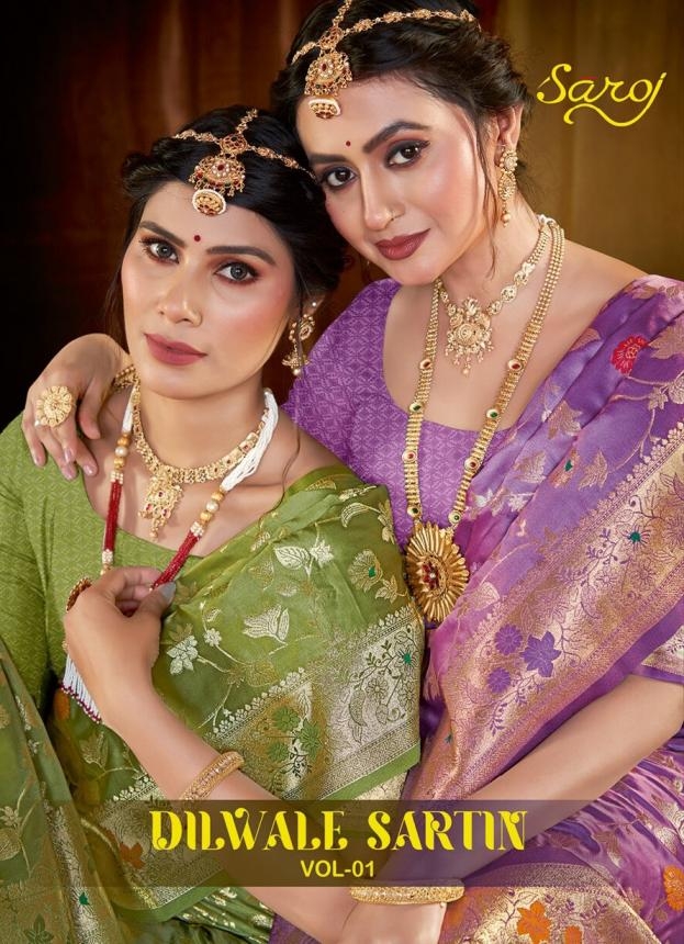 Saroj Dilwale satin silk vol.1 series 1001 to 1004 Satin silk saree in wholesale surat