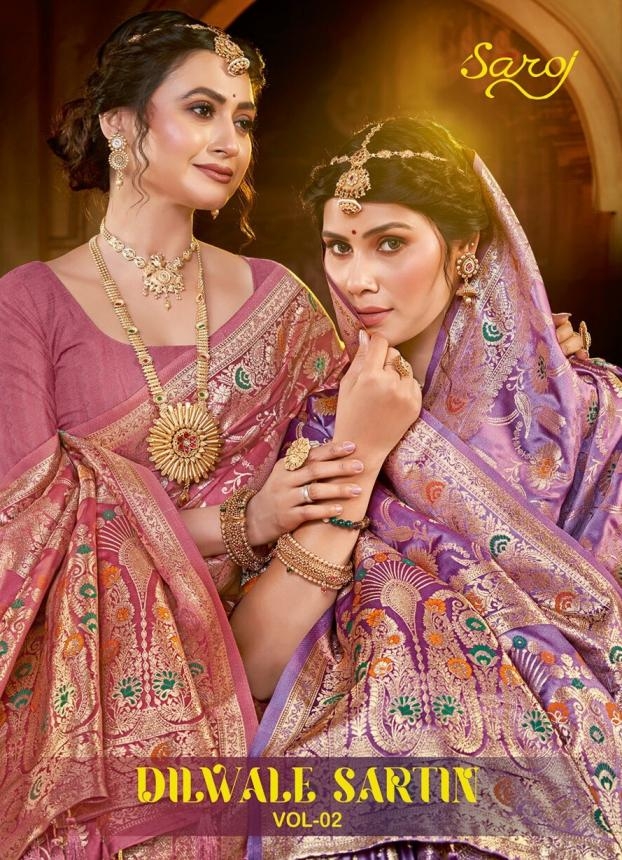 Saroj Dilwale satin silk vol.2 series 1001 to 1004 Satin silk saree in wholesale surat