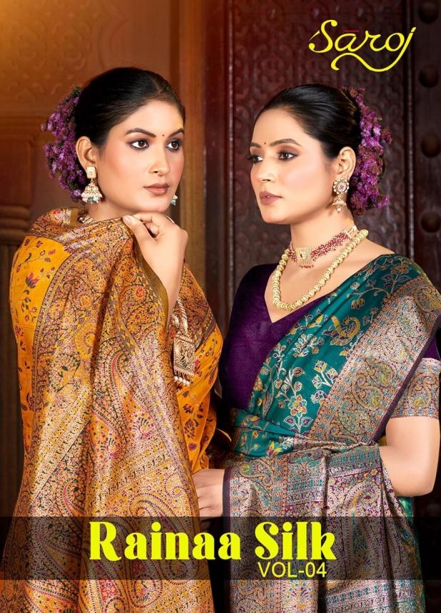 Saroj Rainaa Silk vol.4 50*600 series 1001 to 1006 silk saree in wholesale surat