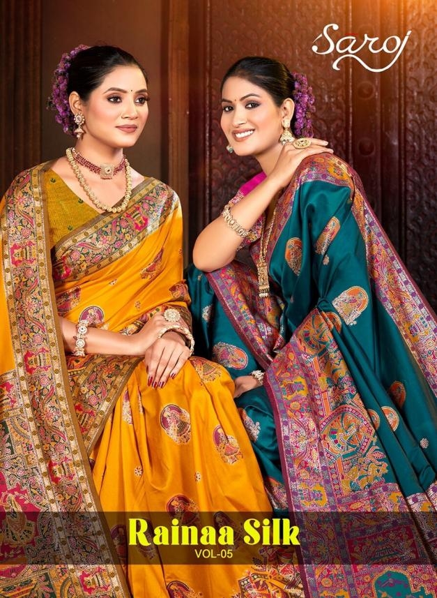 Saroj Rainaa Silk vol.5 50*600 series 1001 to 1006 silk saree in wholesale surat
