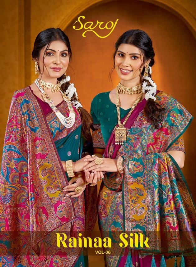 Saroj Rainaa Silk vol.6 50*600 series 1001 to 1006 silk saree in wholesale surat