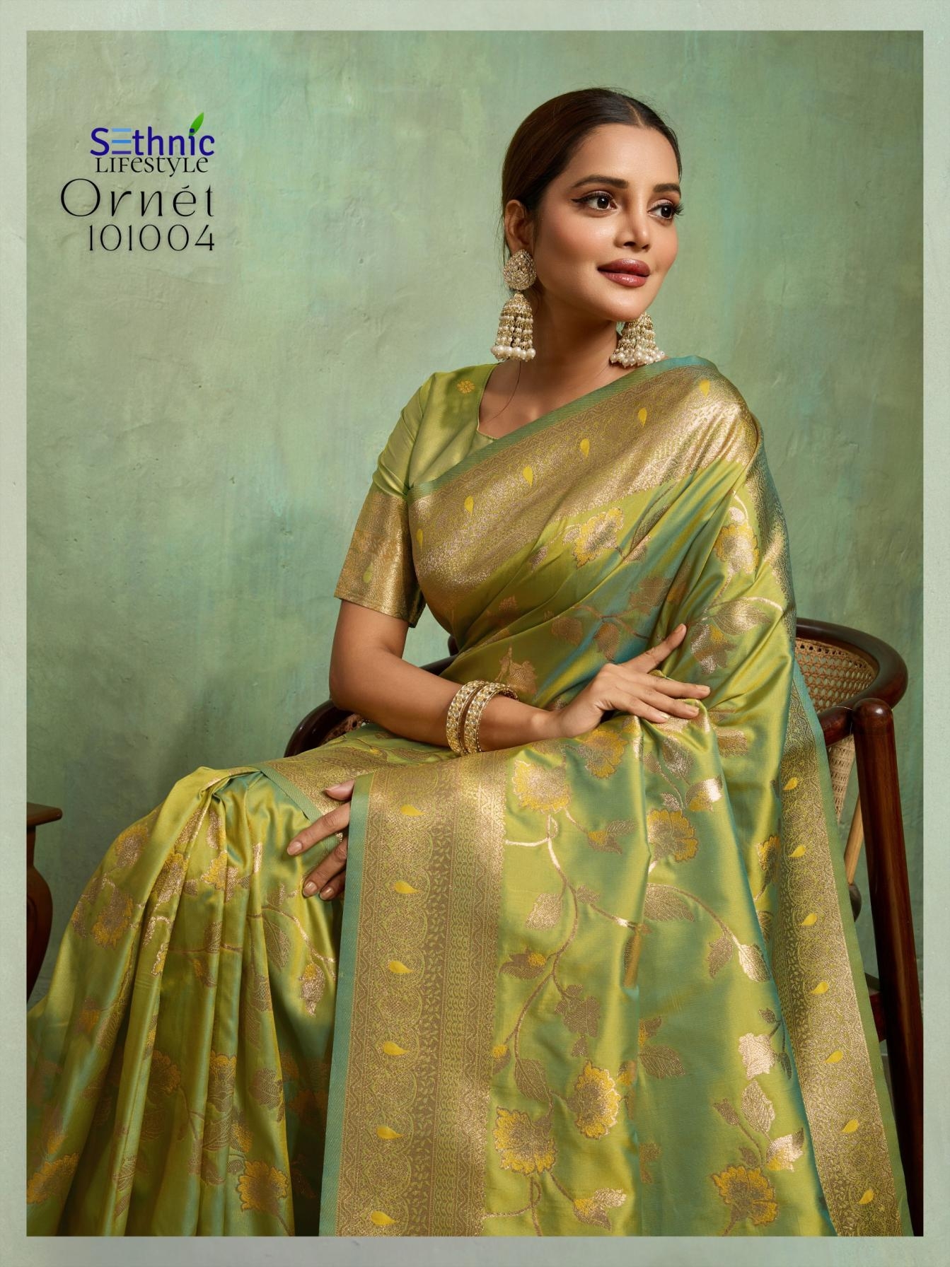 sethnic lifestyle ornet series 101001 TO 101010 dual tone banarasi silk traditional saree in wholesale surat