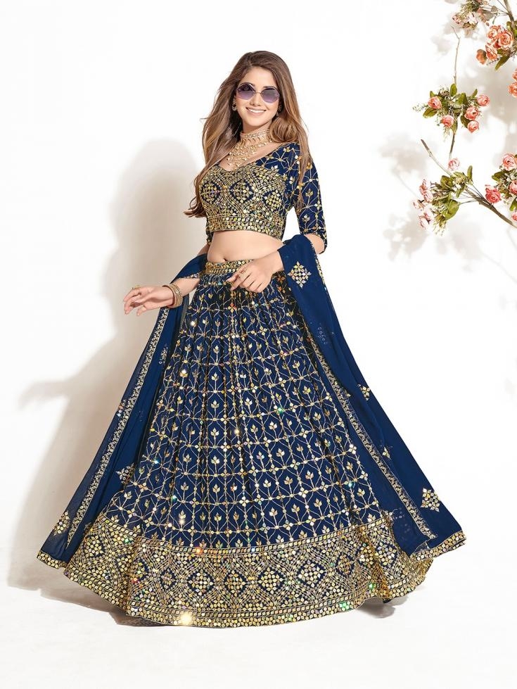 shee star lc34 georgette festive semi stitch lehenga unstitch blouse in wholesale surat