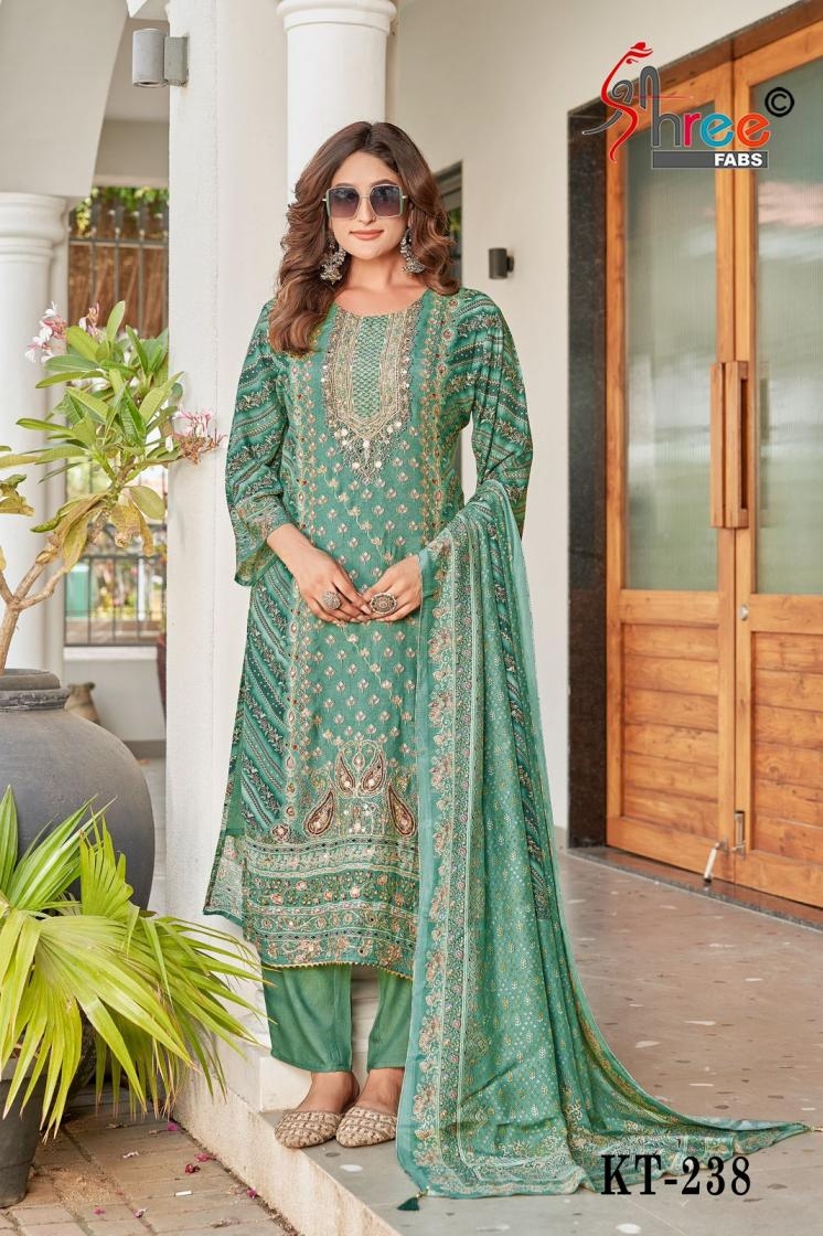 shree fab kt 238 A to C viscose muslin pakistani salwar kameez in wholesale surat