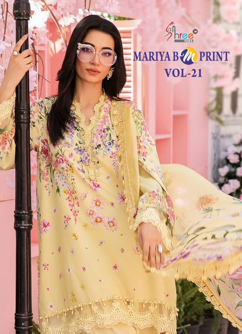 shree fabs mariya b mprint vol 21 series 3931 to 3938 cotton pakistani suit in wholesale surat