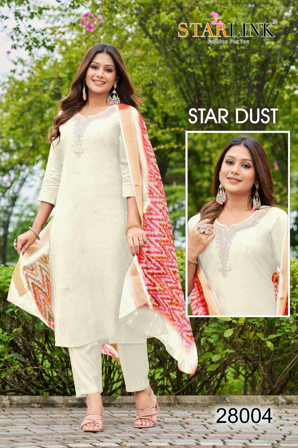 starlink star dust series 28001 to 28010 readymade stylish vatrican dyed combo salwar kameez in wholesale surat