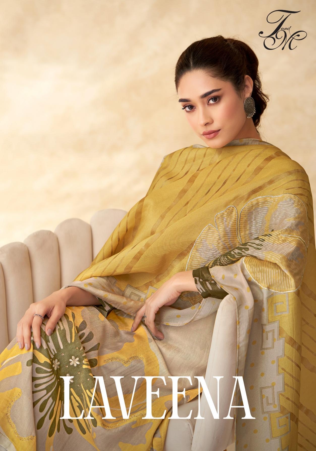 t&m sahiba laveena series 3695 to 3646 tissue jari print regular wear unstitched dress material