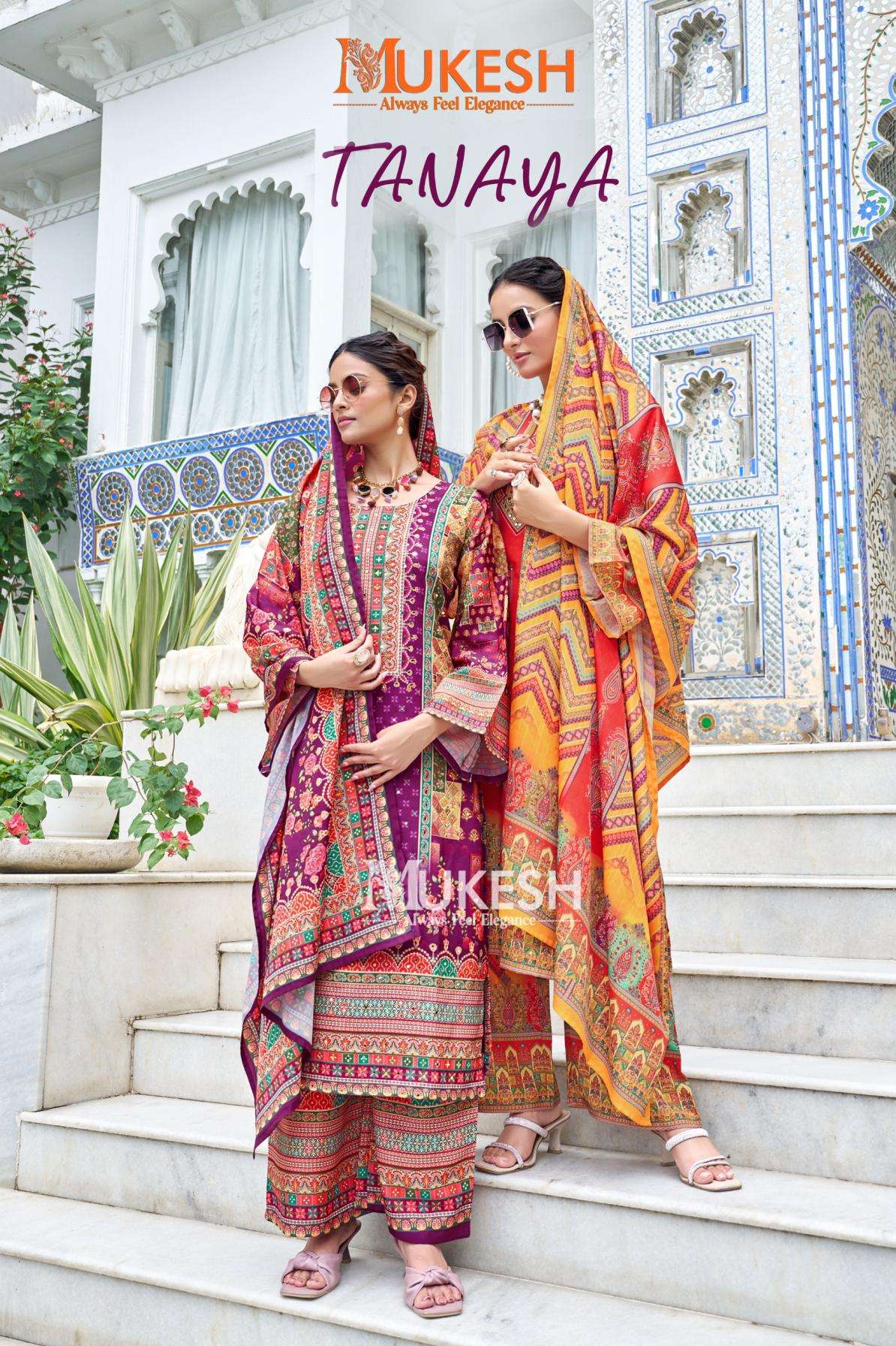 tanaya series 1001 to 1006 readymade crape silk pakistani suits in wholesale surat