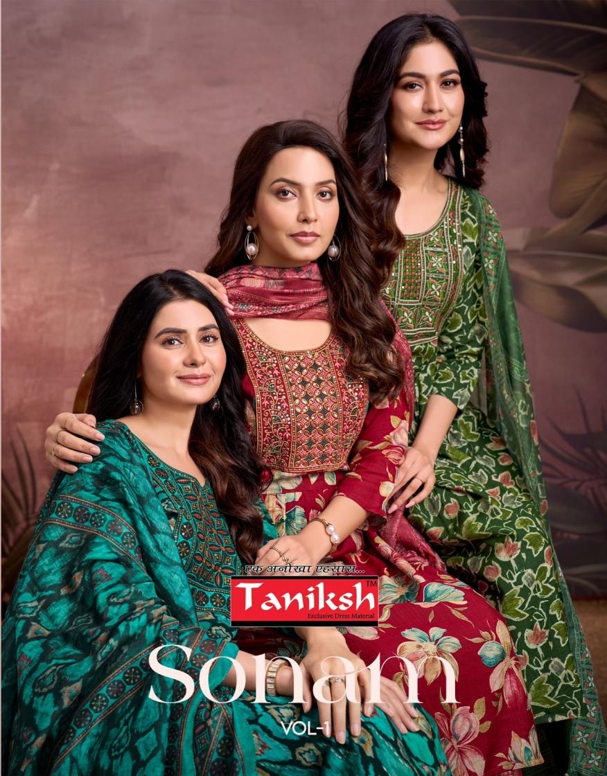 taniksh sonam vol 1 series 1001 to 1008 vertical readymade suit in wholesale surat