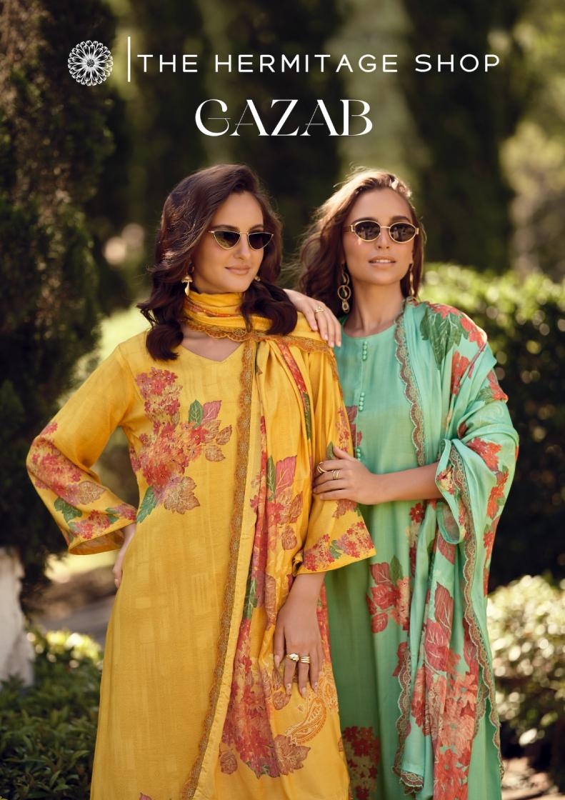the hermitage gazab series 01 to 04 readymade viscose cotton silk pakistani big size suit in wholesale surat
