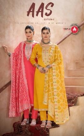 triple a aas vol 1 series 18141 to 18146 jam cotton colour addition salwar kameez in wholesale surat