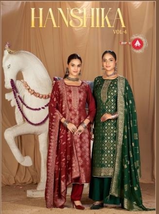 triple A hanshika vol 4 series 18201 to 18206 viscose muslin suits in wholesale surat