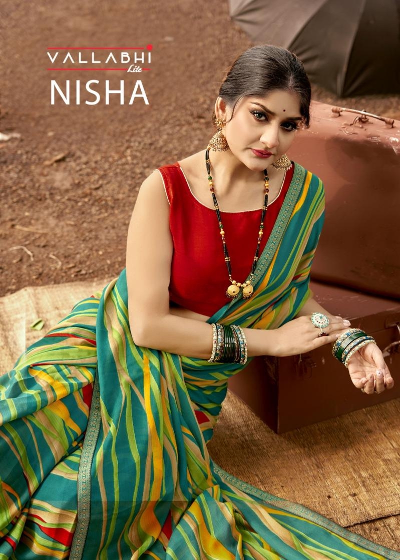 vallabhi light nisha series 1691 to 1698 fancy georgette best saree in whoolesale surat