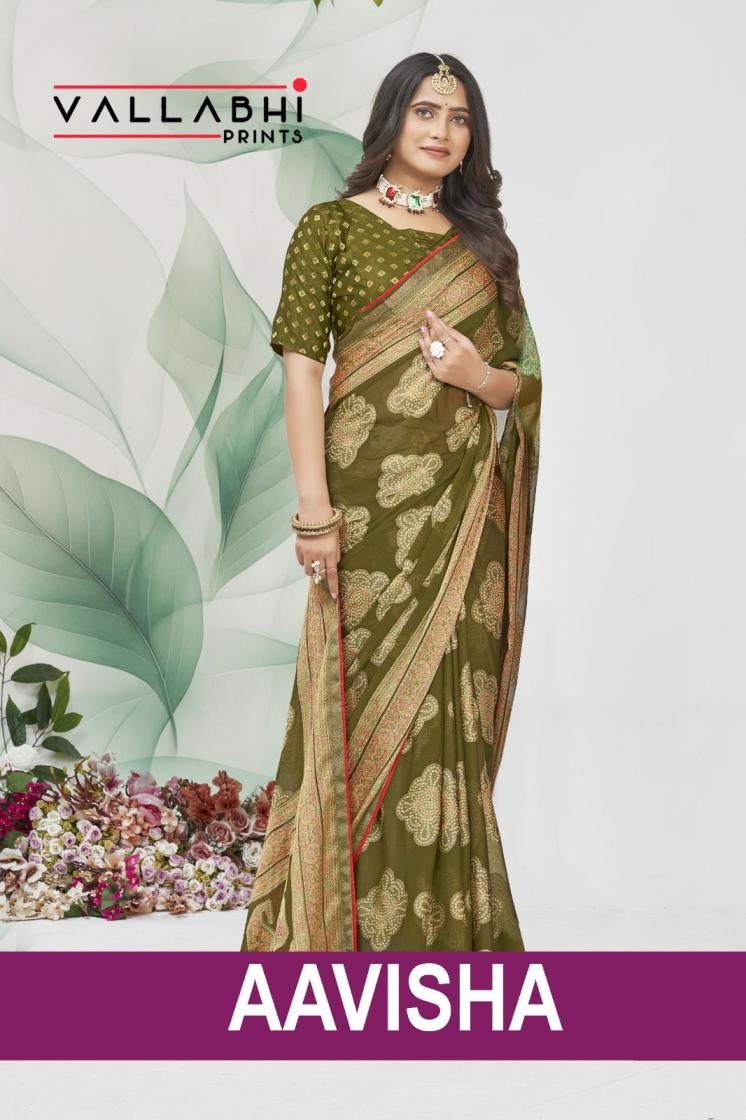 vallabhi prints aavisha series 151747 to 151752 brasso best saree in wholesale surat