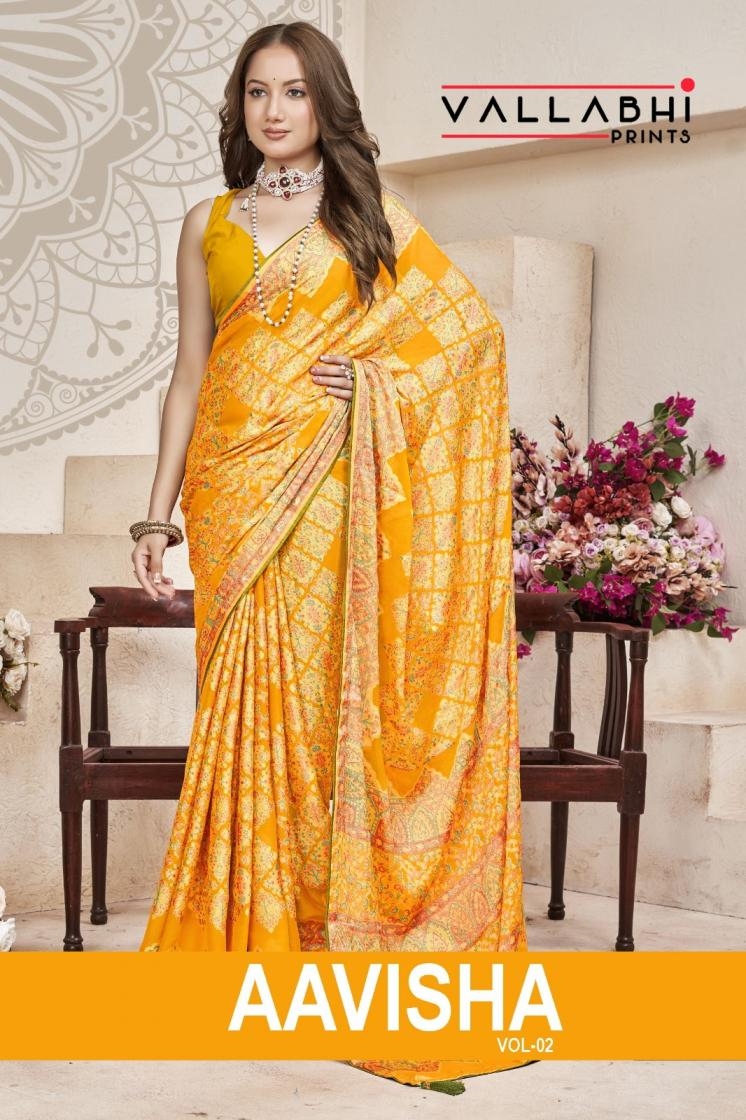 vallabhi prints aavisha vol 2 series 151753 to 151758 amazing brasso saree in wholesale surat