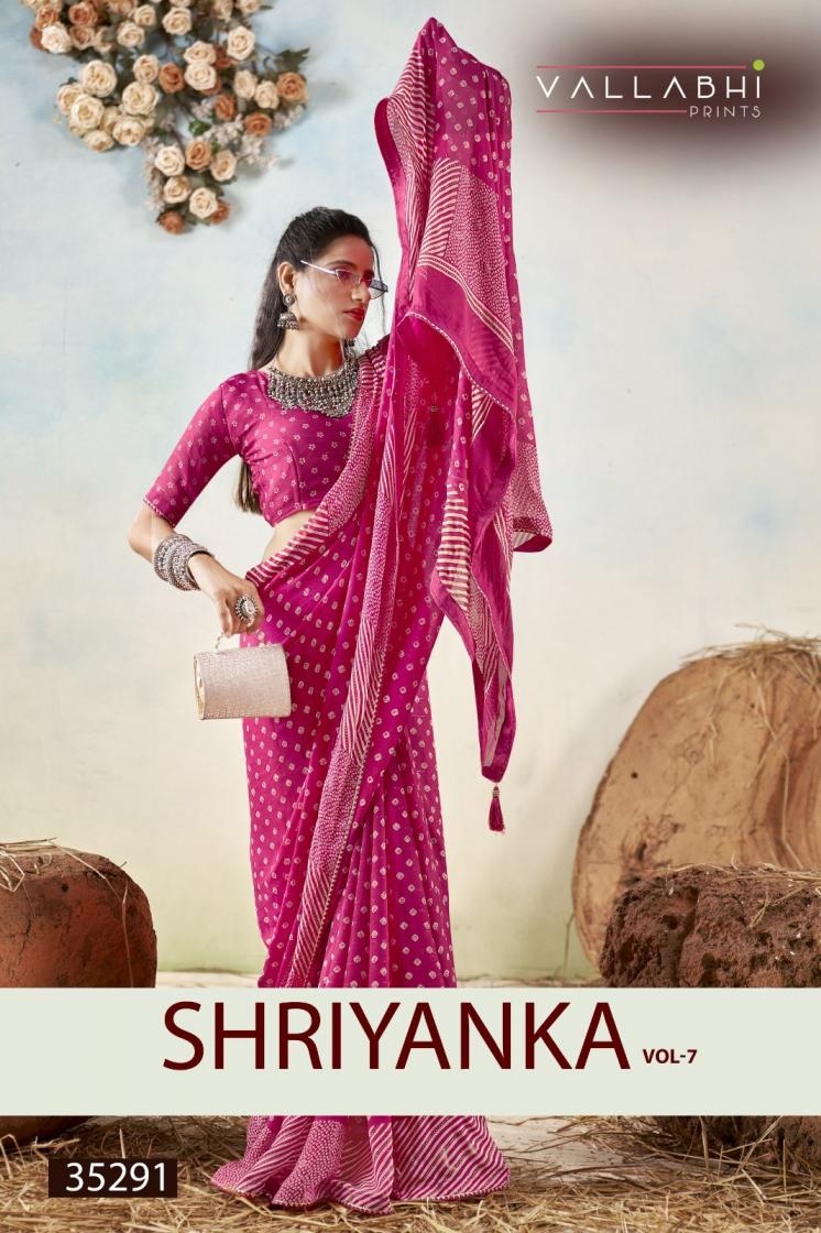 vallabhi prints shriyanka vol 7 series 35291 to 35296 moss georgette daily wear saree in wholesale surat