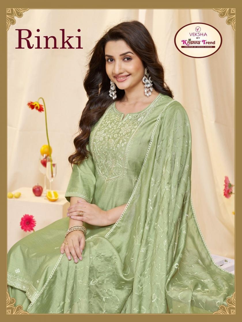 veksha krishna trend rinki series 5001 to 5005 vatican died elegant readymade combo kurti pant with dupatta in wholesale surat