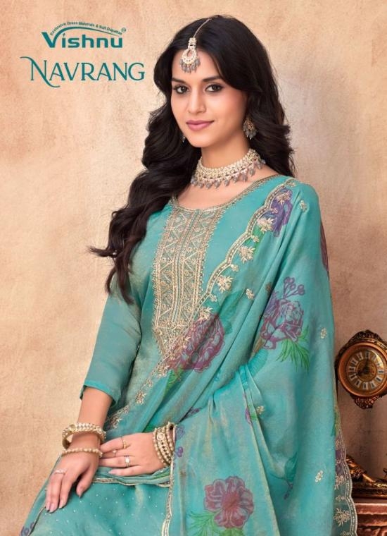 vishnu navrang series 37001 to 37010 moss attractive salwar kameez in wholesale surat