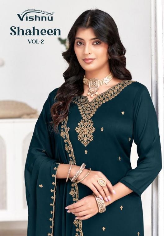 vishnu shaheen vol 2 series 34001 to 34012 rangoli blooming suit in wholesale surat