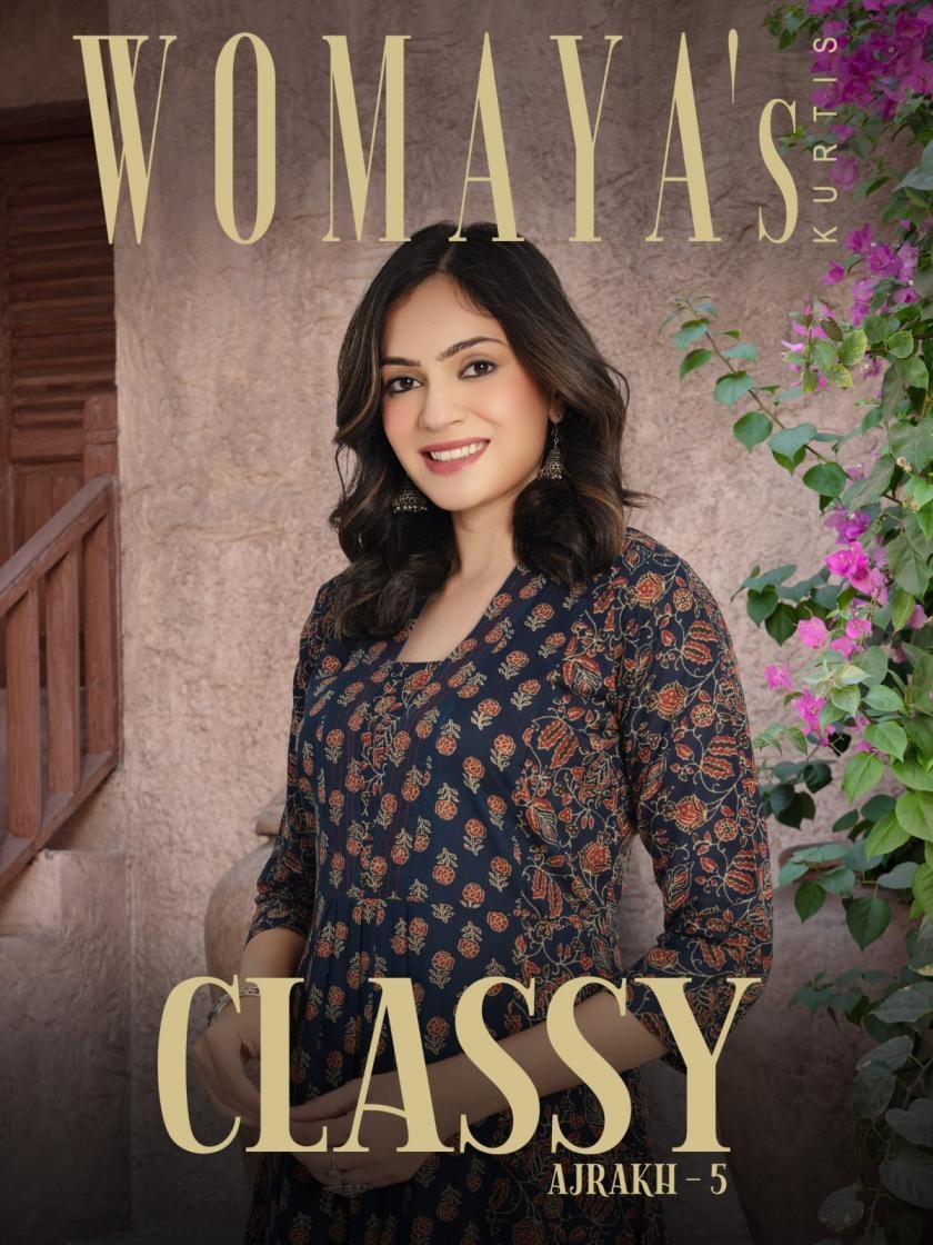 womaya classy ajrakh vol 5 series 9001 to 9004 amazing cotton readymade combo suit in wholesale surat