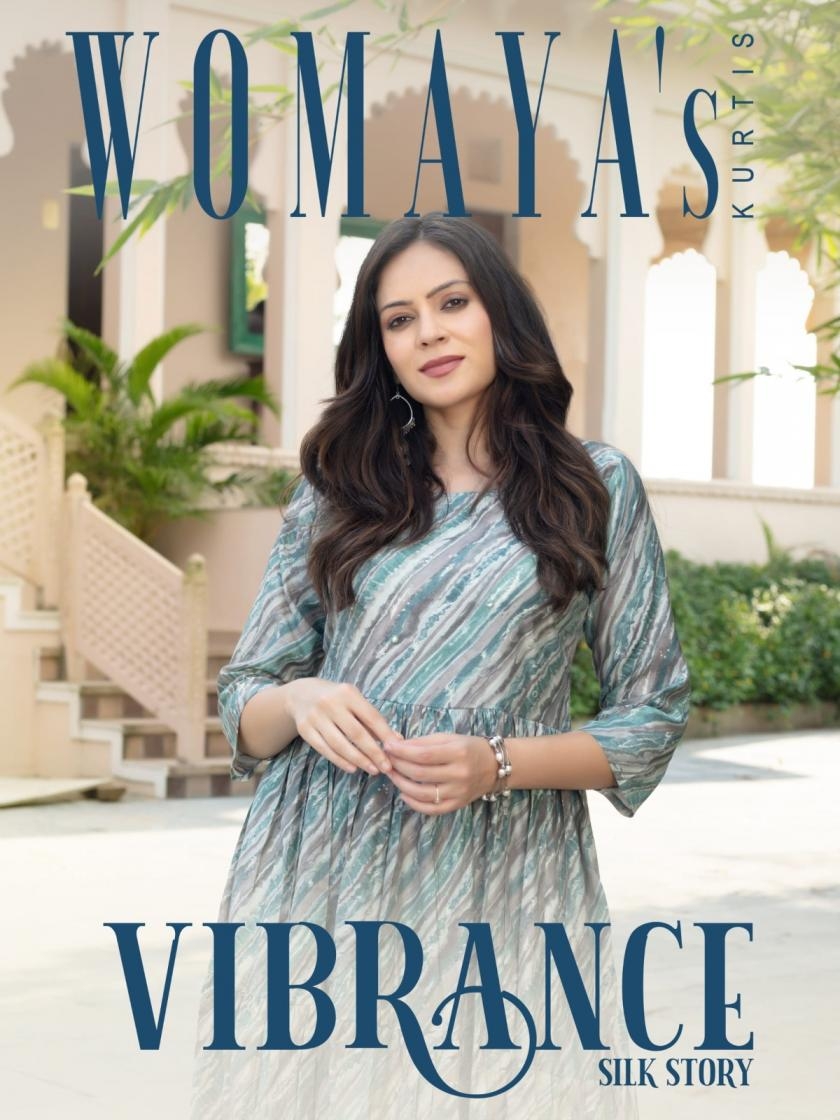 womaya vibrance silk story series A to D roman silk readymade stylish combo kurti in wholesale surat
