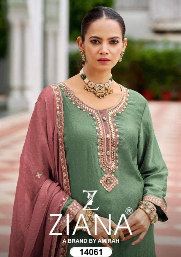 ziana 14061 A to D moss silk pakistani combo readymade gharara suit in wholesale surat