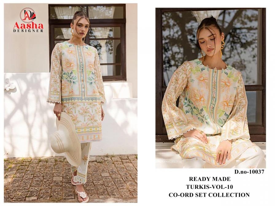 aasha designer turkis vol 10 series 10037 to 10040 modal satin print pakistani co-ord set in wholesale surat