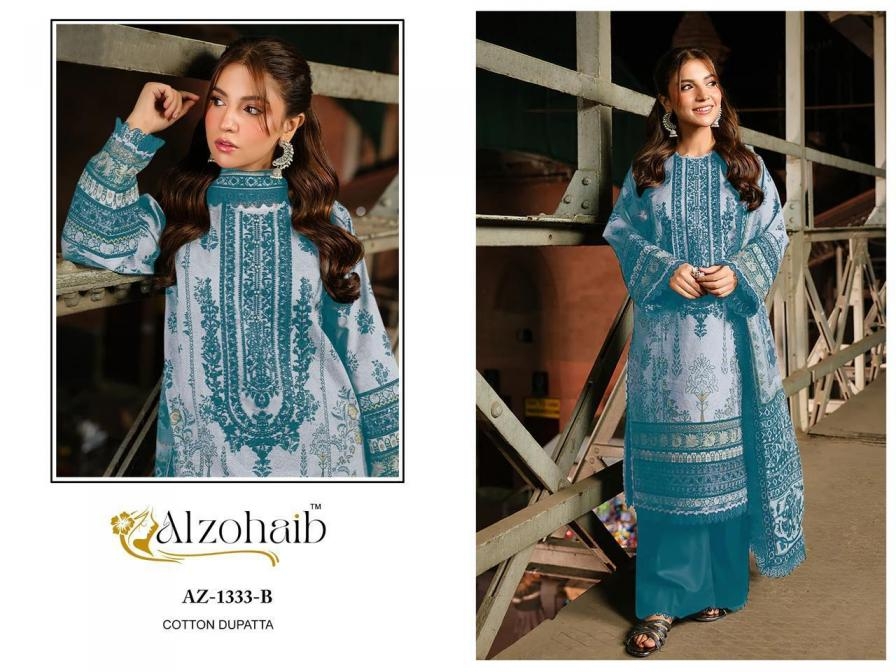 alzohaib az 1333ab cotton pakistani suits in wholesale surat