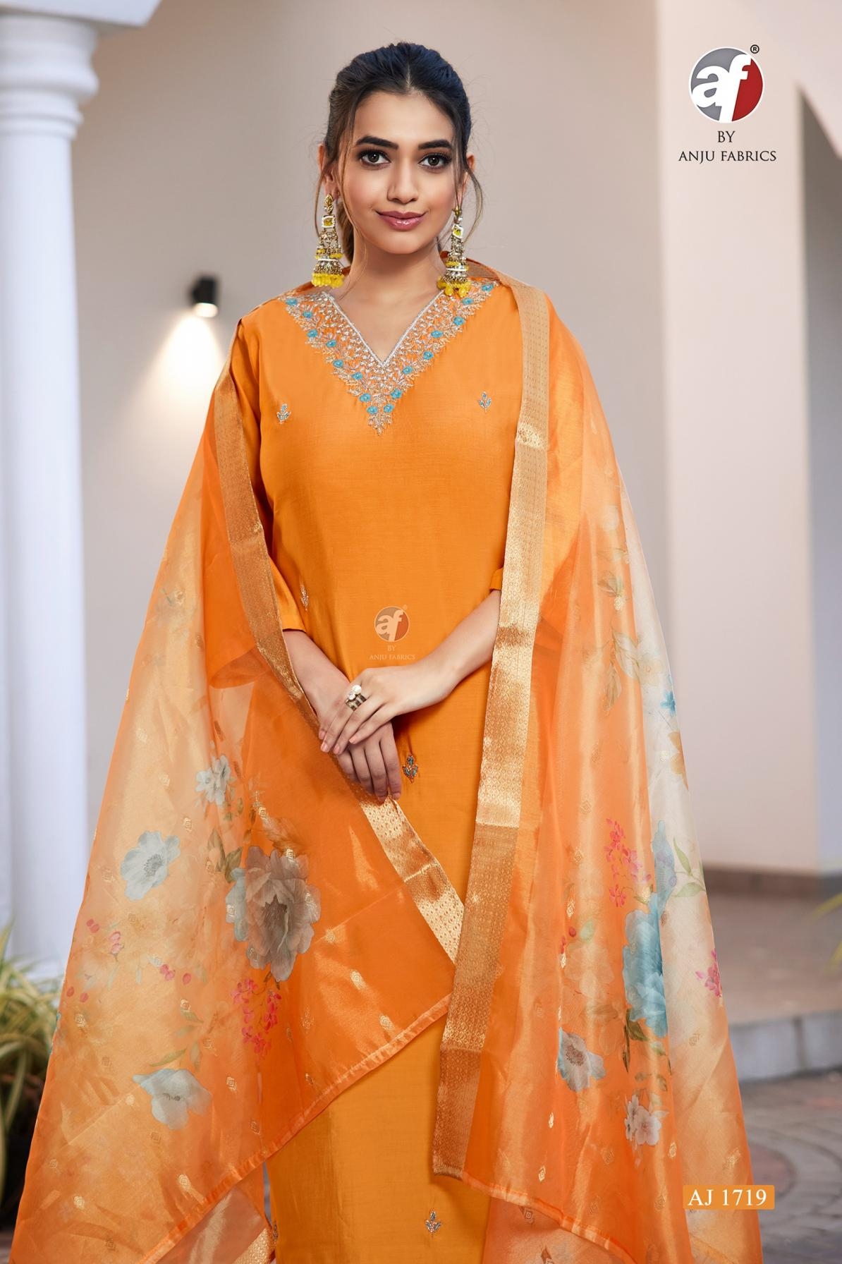 anju fab aj 1719 readymade classic modal silk combo salwar kameez in wholesale surat