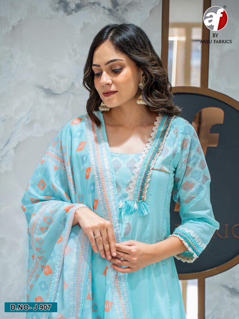 anju fab j 907 attractive look mul cotton readymade combo suit in wholesale surat