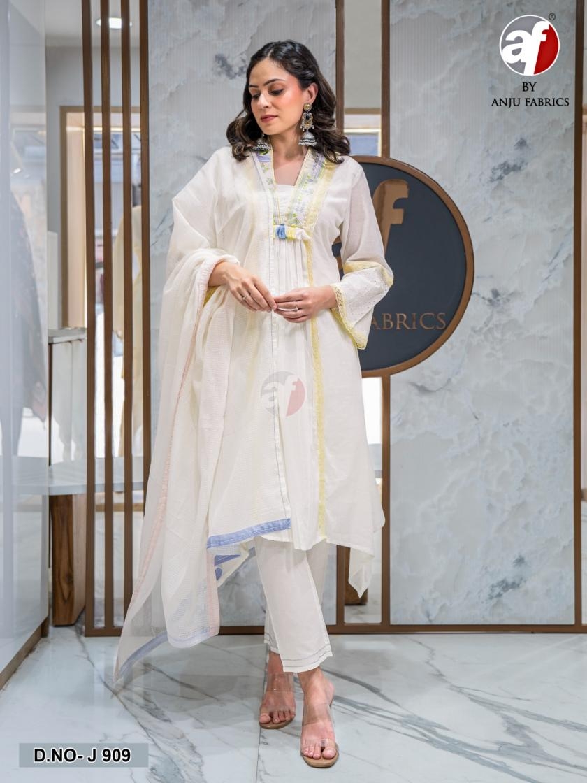 anju fab j 909 mul cotton combo set readymade stylish suit in wholesale surat