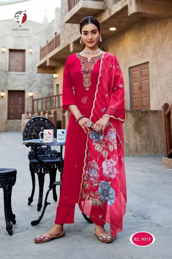 anju fab rl 9018 readymade combo set modal silk suit in wholesale surat