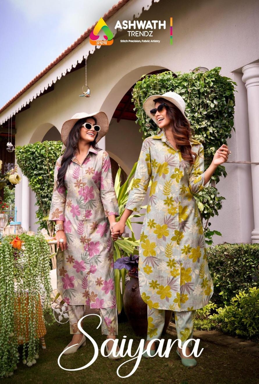 ashwath trendz saiyara series 1001 to 1006 star vetican readymade pretty co-ord sets in wholesale surat