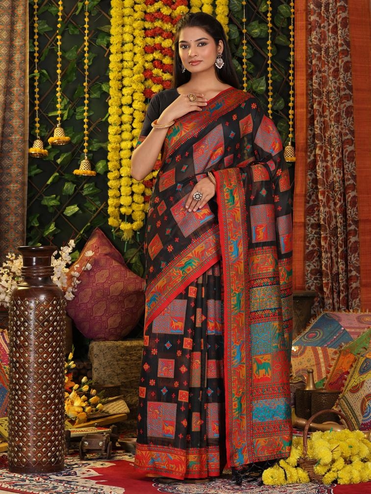 Astita KETHAL KOTA series 1001 to 1006 fancy designer linen Cotton fabric saree with wholesale saree with latkan in wholesale surat
