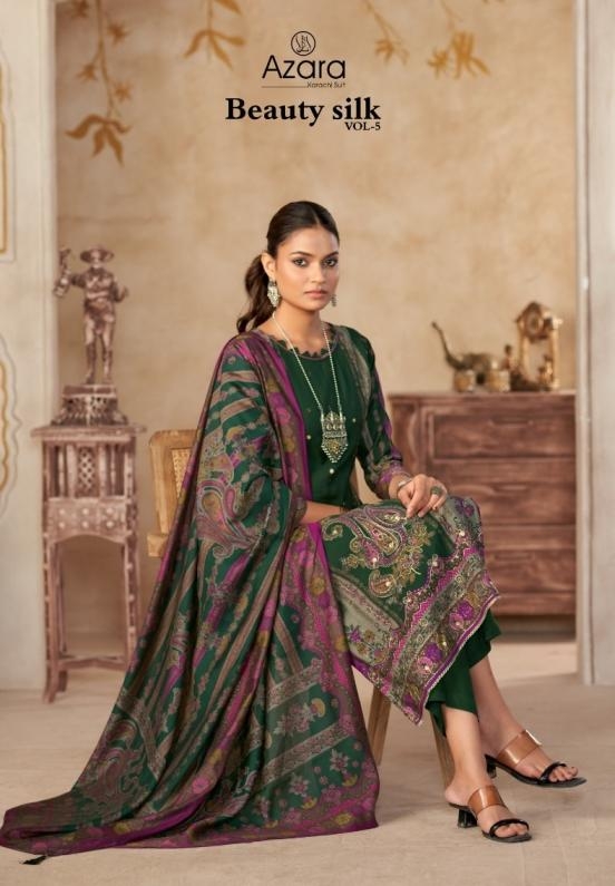 azara radhika fashion beauty silk vol 5 series 71001 to 71004 modal muslin salwar kameez in wholesale surat