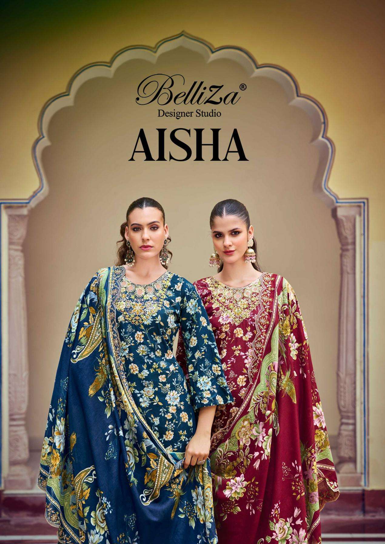 belliza designer aisha series 897001 to 897006 cotton modern pakistani salwar kameez in wholesale surat