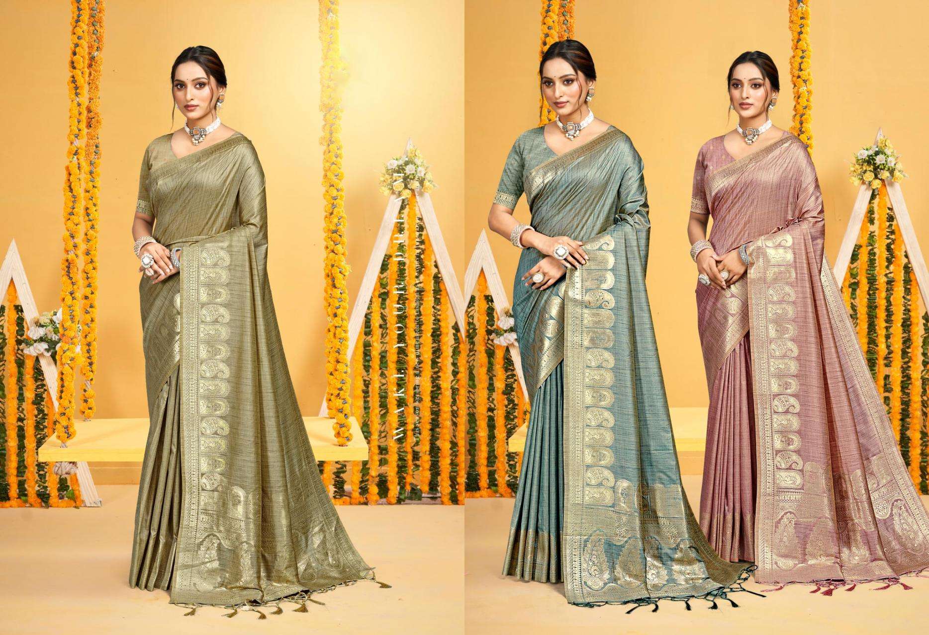 Bunawat Asika Silk Sangam Prints Assam Silk Woven Work Traditional Saree in wholesale surat
