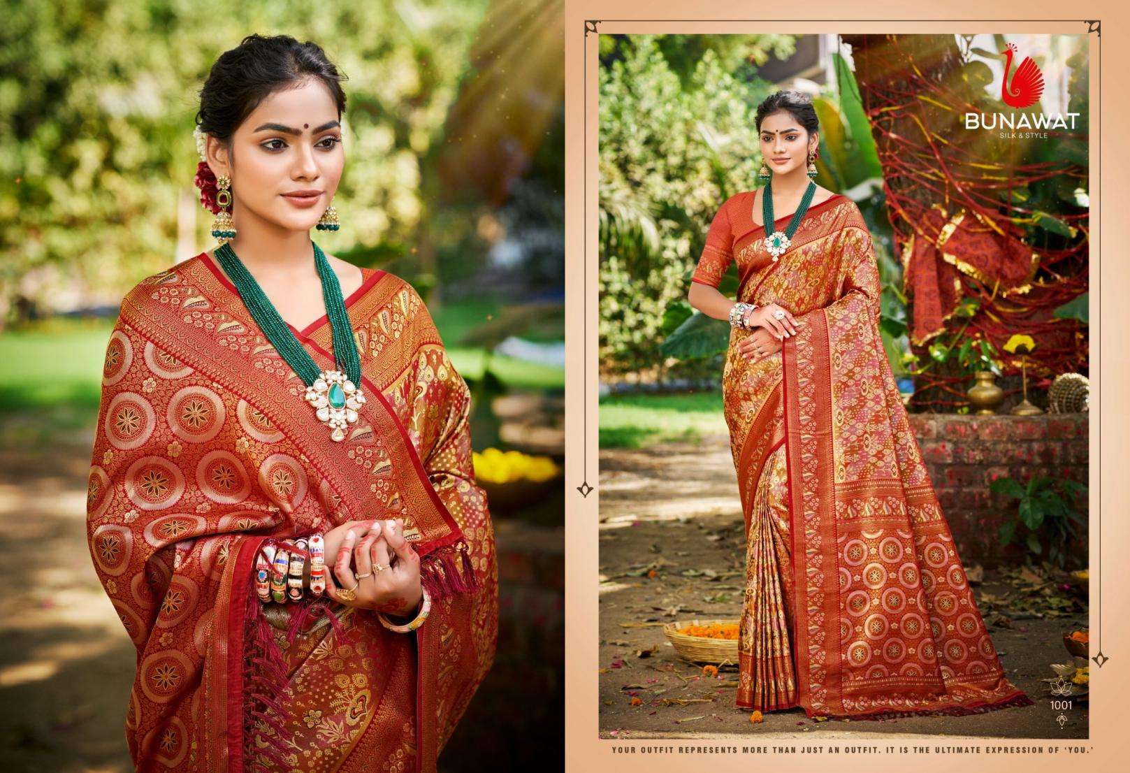 BUNAWAT Chaturi Silk VOL-02 series 1001 to 1004 Dharmavaram Silk Woven Work Traditional Saree in wholesale surat