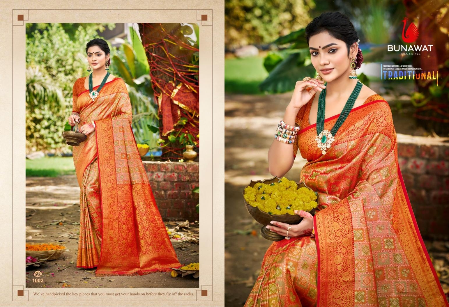 BUNAWAT Chaturi Silk VOL-04 series 1001 to 1004 Dharmavaram Silk Woven Work Traditional Saree in wholesale surat