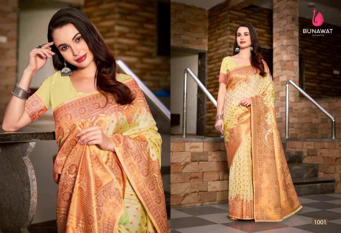 Bunawat Muskan Silk series 1001 to 1006 Latest Designer Festival Wear Silk Sarees in wholesale surat