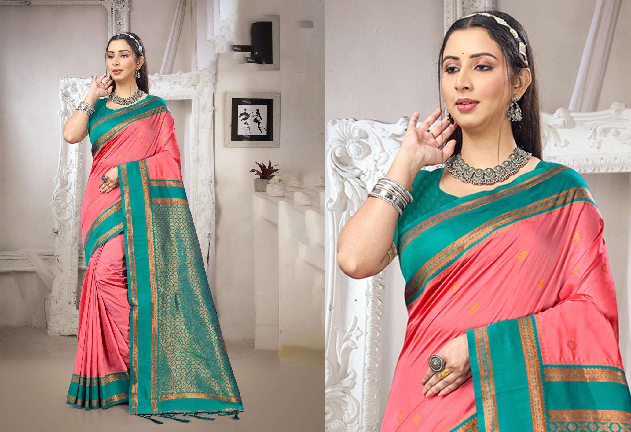 Bunawat Narayan Pattu series 6001 to 6008 Sangam Prints Silk Woven Work  Saree in wholesale surat