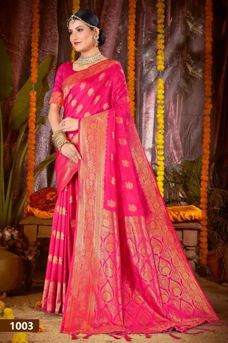 Bunawat Pink Villa Vol-2 series 1001 to 1006 Festival Wear New Designer Silk Sarees in wholesale surat