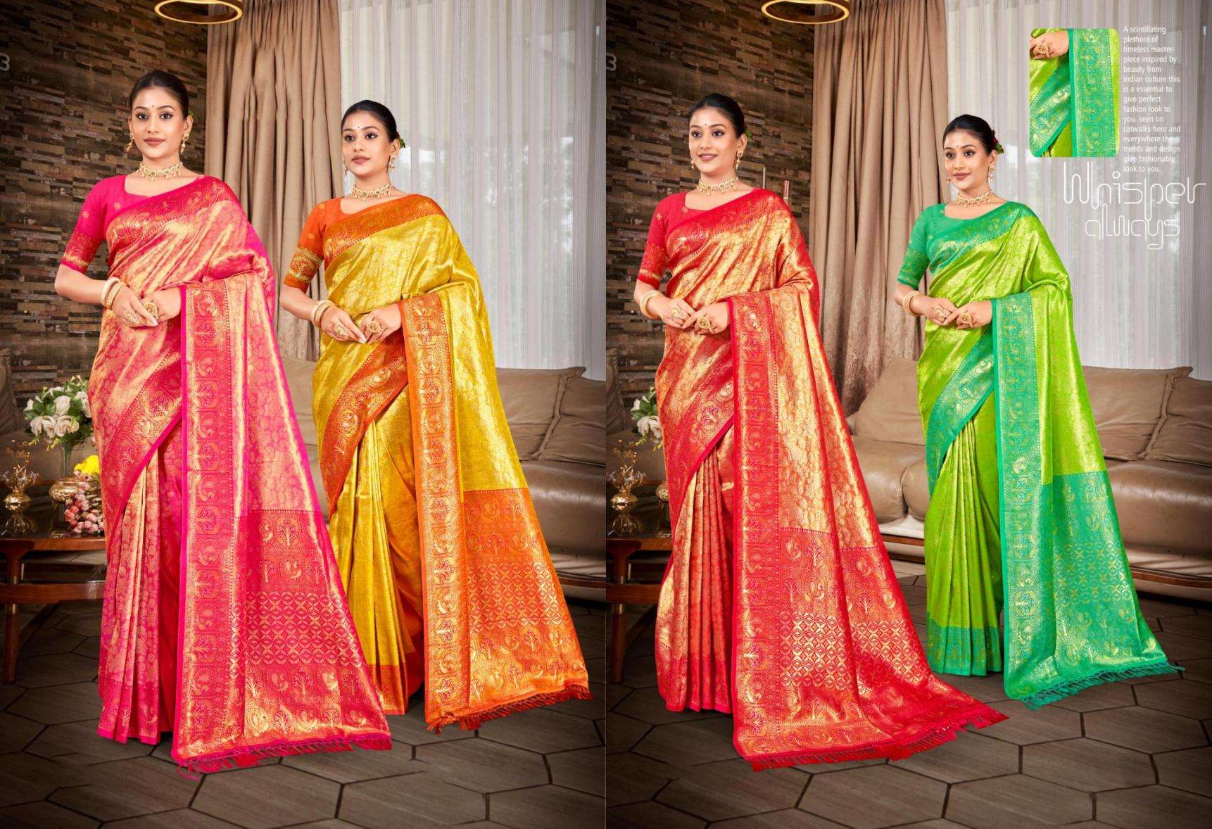 Bunawat Sahi Silk-04 Sangam Prints kanjivaram Silk Woven Work Saree in wholesale surat