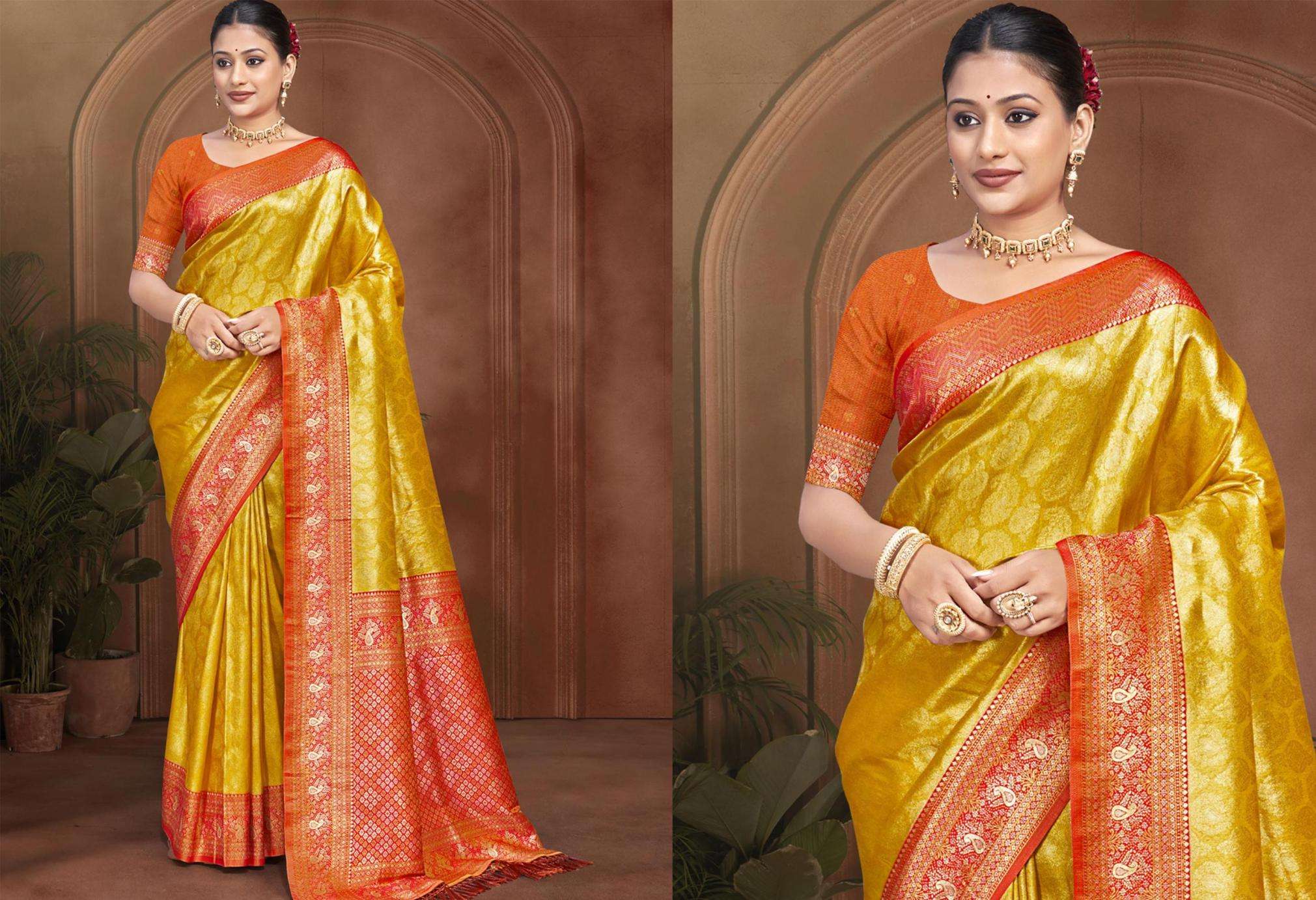 Bunawat Sahi Silk-05 series 1001 to 1006 Sangam Prints kanjivaram Silk Woven Work Saree in wholesale surat