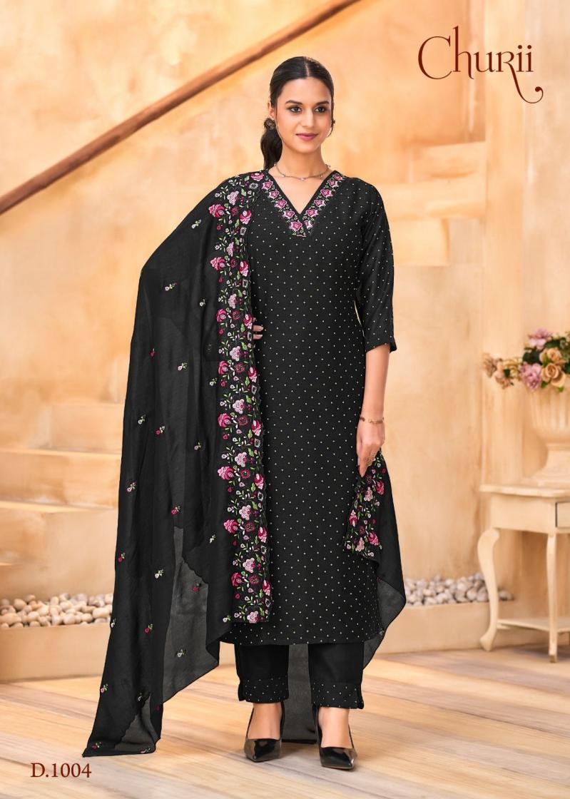 churii blue bell series 1001 to 1005 vichitra silk readymade combo stylish suit in wholesale surat